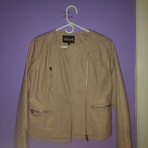 Leather cream jacket